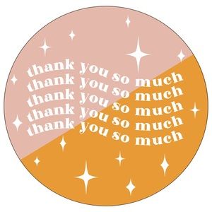 2” Boho Retro Star Thank You So Much Stickers